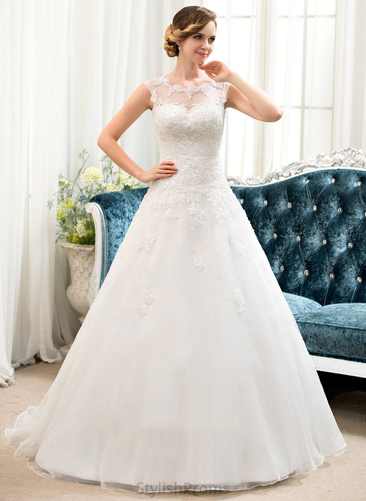 Sequins Ball-Gown/Princess Sweep Tulle Dress Tianna With Lace Wedding Dresses Illusion Wedding Train Beading Organza