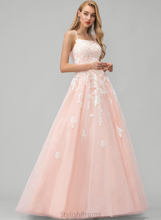 Tulle Floor-Length Square With Prom Dresses Sequins Frida Ball-Gown/Princess Lace