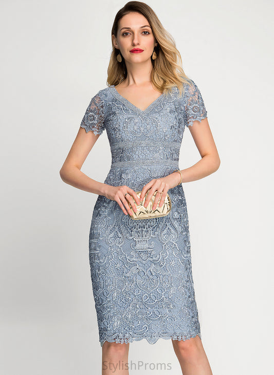 Laurel Cocktail Dresses V-neck Dress Knee-Length Sheath/Column Lace Cocktail