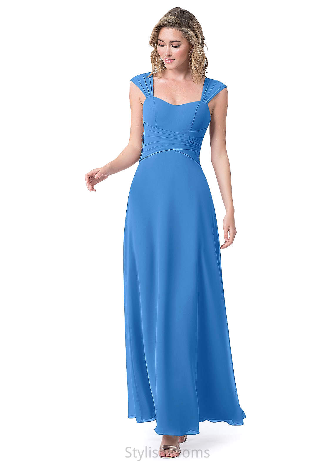 Yadira Spaghetti Staps Floor Length Trumpet/Mermaid Natural Waist Sleeveless Bridesmaid Dresses