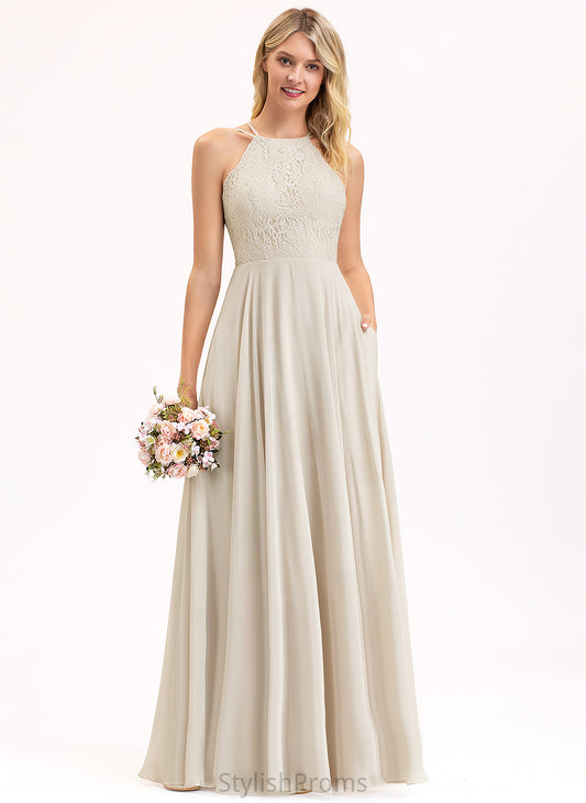 Floor-Length Lace Scoop Fabric Length Straps&Sleeves Neckline Silhouette A-Line Selina Bridesmaid Dresses