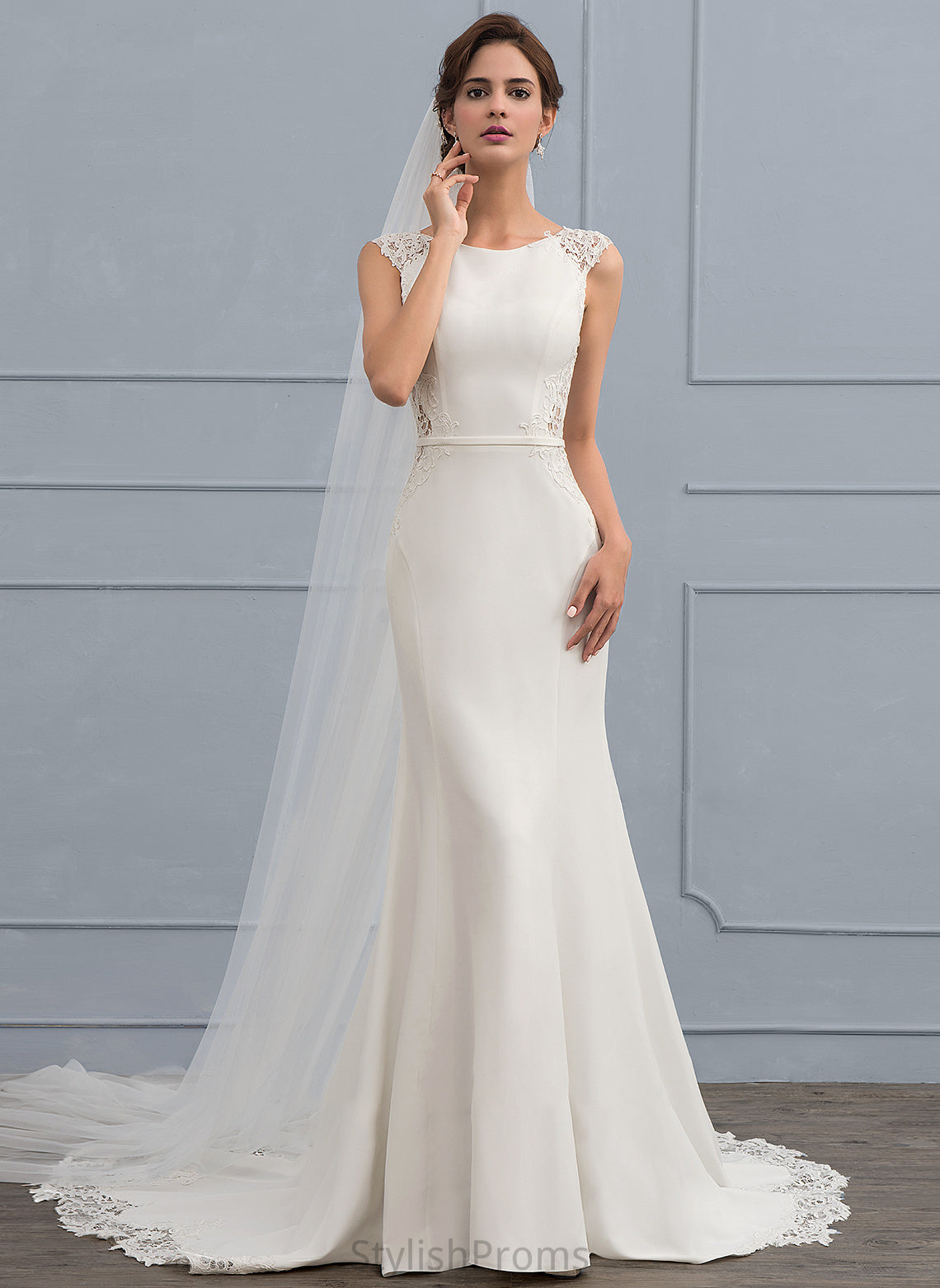 Wedding Dress Wedding Dresses Train Court Trumpet/Mermaid Una Crepe Stretch