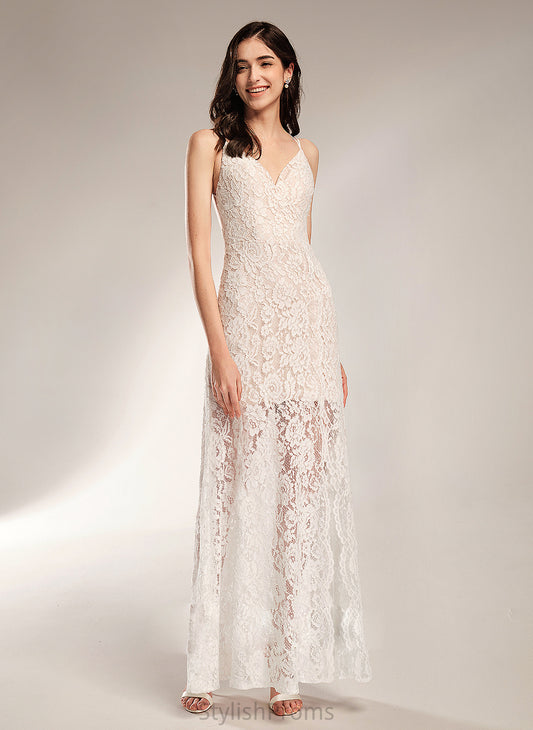 Dress Wedding Lace Wedding Dresses V-neck Kyra Floor-Length Sheath/Column