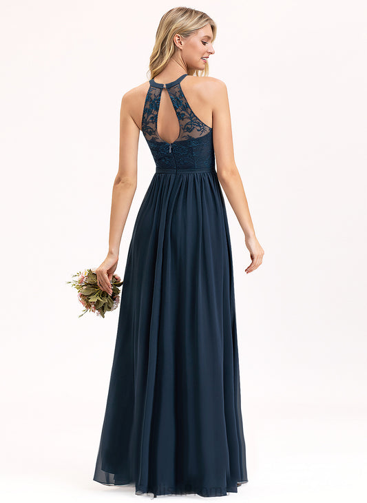 Length Straps&Sleeves Illusion Lace A-Line Silhouette Scoop Floor-Length Fabric Neckline Terri V-Neck Bridesmaid Dresses