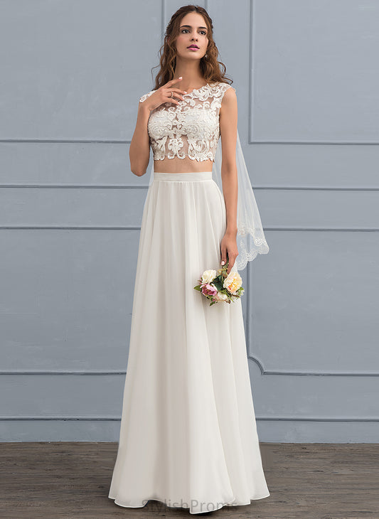 Sequins Wedding A-Line With Dress Wedding Dresses Chiffon Lace Daniela Floor-Length Beading