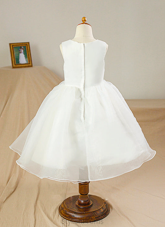 Dress Janiyah Girl Scoop Flower Girl Dresses - Satin/Tulle Ball Gown Knee-length Flower Neck Sleeveless