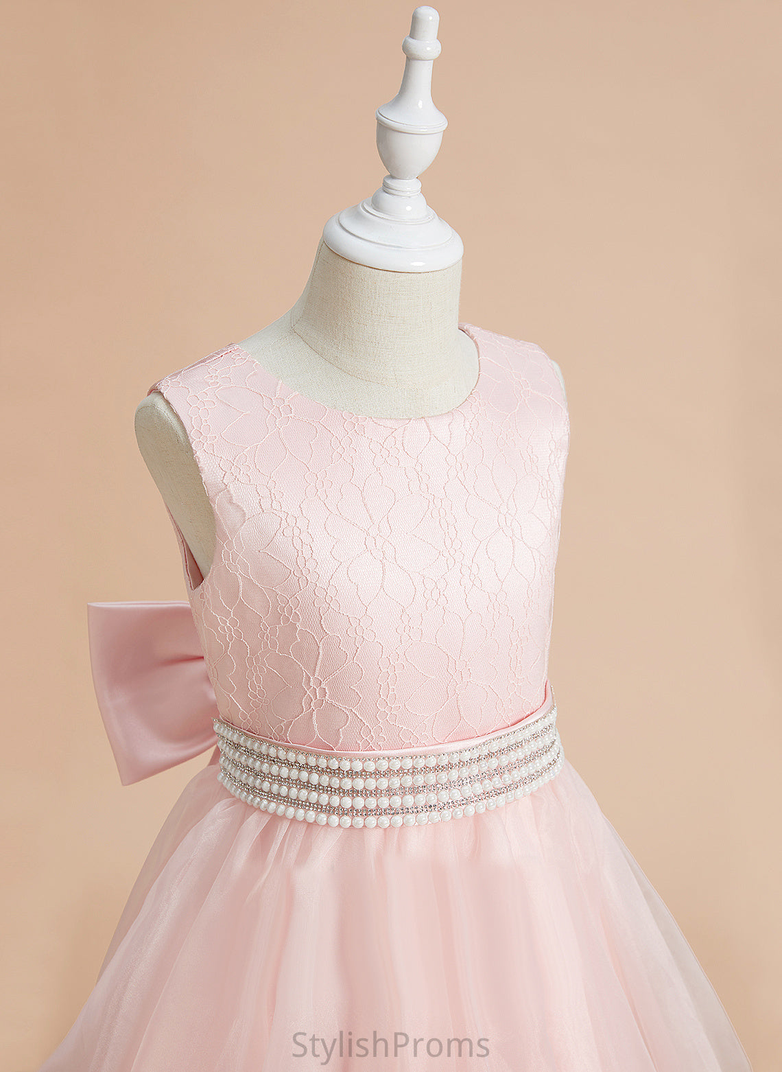 Beading/Bow(s) Flower Girl Dresses With Neck Ball-Gown/Princess Maia Dress Flower - Sleeveless Scoop Organza/Lace Ankle-length Girl