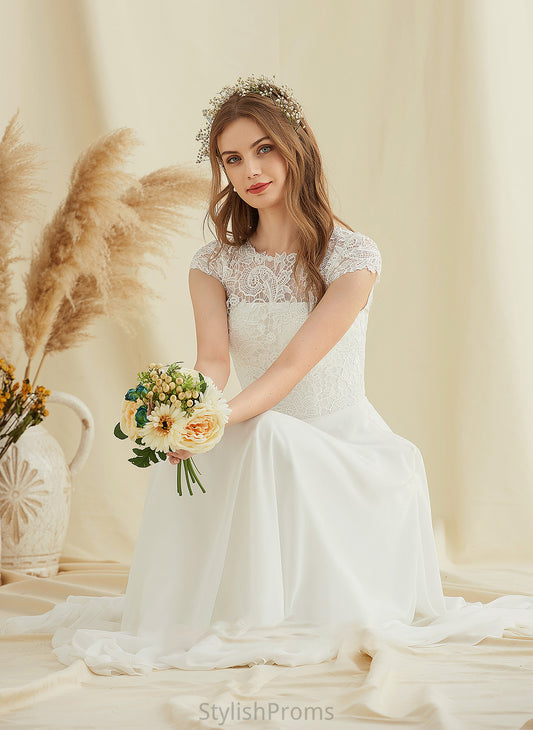 Lace A-Line Matilda Wedding Floor-Length Chiffon Dress Wedding Dresses