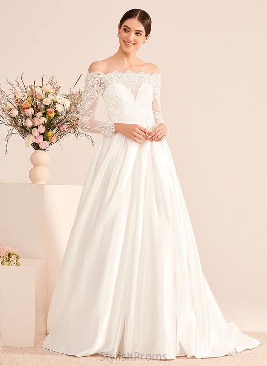 Lace Court With Wedding Dresses Dress Wedding Off-the-Shoulder Ball-Gown/Princess Alicia Train