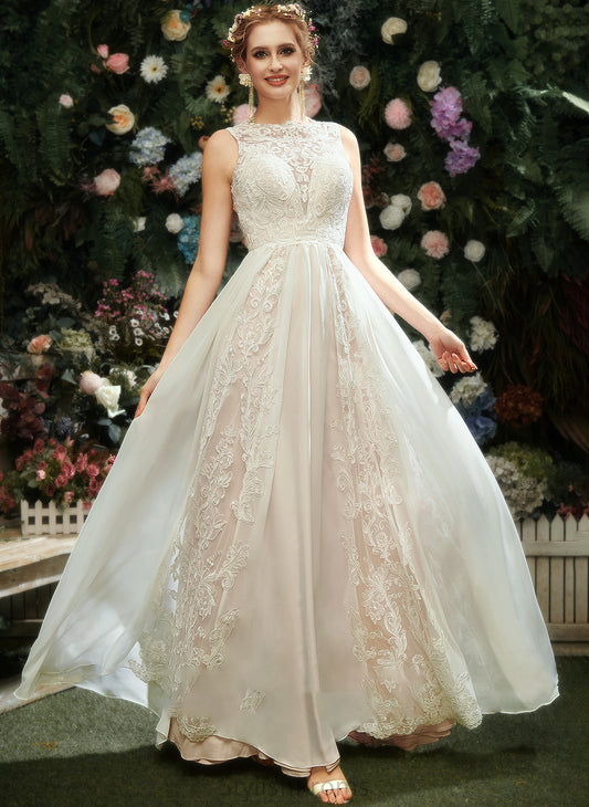 Floor-Length Scoop Alena Wedding Dresses With Dress A-Line Neck Wedding Lace