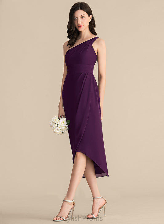 One-Shoulder Asymmetrical Jaylyn Chiffon Cocktail Ruffle With Cocktail Dresses Sheath/Column Dress