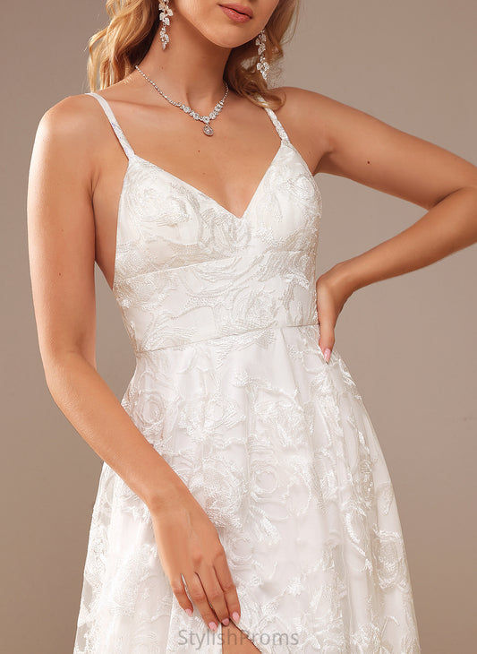 V-neck Dress A-Line With Front Wedding Dresses Lace Split Katharine Wedding Floor-Length