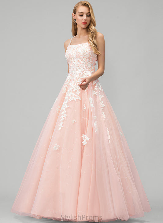 Tulle Floor-Length Square With Prom Dresses Sequins Frida Ball-Gown/Princess Lace