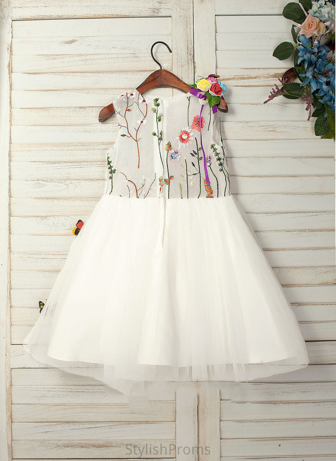 Scoop Flower Girl Dresses Dress - A-Line Kassidy Sleeveless Tulle/Lace Flower With Girl Flower(s) Knee-length Neck