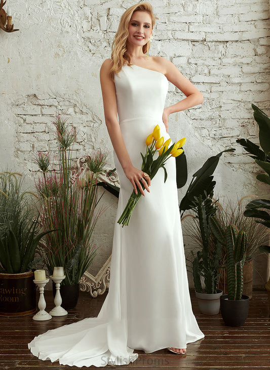 Train Wedding Dresses One-Shoulder Trumpet/Mermaid Dress Anabella Sweep Wedding