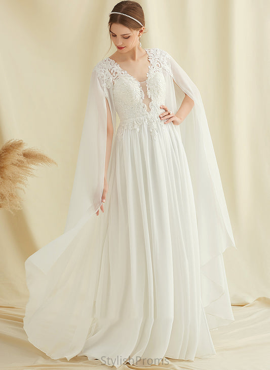 Wedding Wedding Dresses Dress Ashlynn Chiffon A-Line Lace With Sequins Floor-Length V-neck