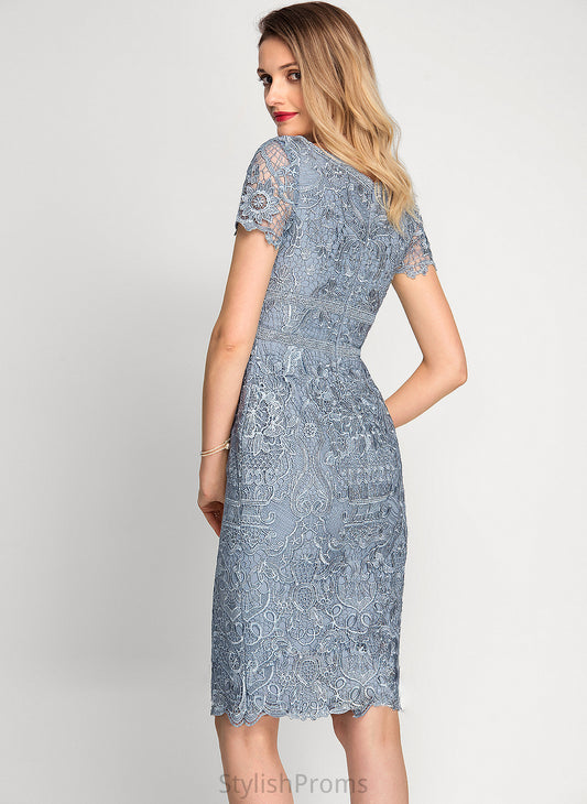 Laurel Cocktail Dresses V-neck Dress Knee-Length Sheath/Column Lace Cocktail