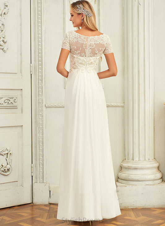 Lace Aliyah Chiffon A-Line With Dress Wedding Dresses Wedding Floor-Length Lace V-neck