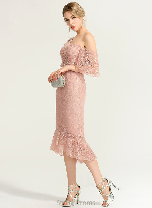 Cocktail Dresses Lace One-Shoulder Dress Trumpet/Mermaid Dana Asymmetrical Cocktail