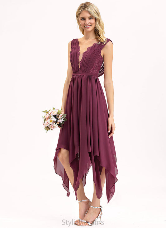 Cocktail Lace A-Line Cocktail Dresses Dress Ankle-Length Chiffon V-neck Jamiya