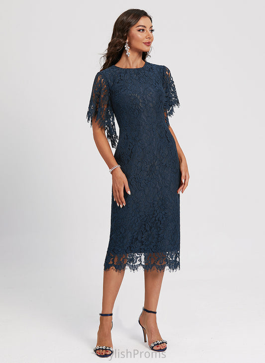 Dress Knee-Length Scoop Sheath/Column Lace Zoe Cocktail Cocktail Dresses Neck