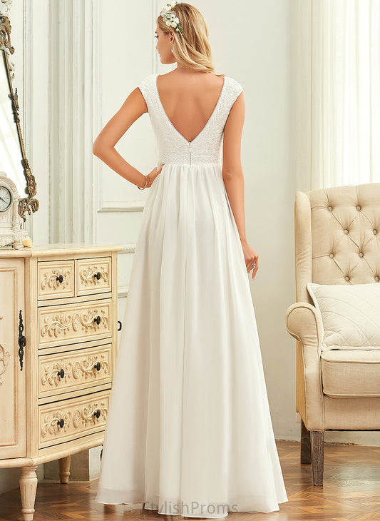 Chiffon Wedding V-neck Kayden Floor-Length Wedding Dresses A-Line Lace Dress