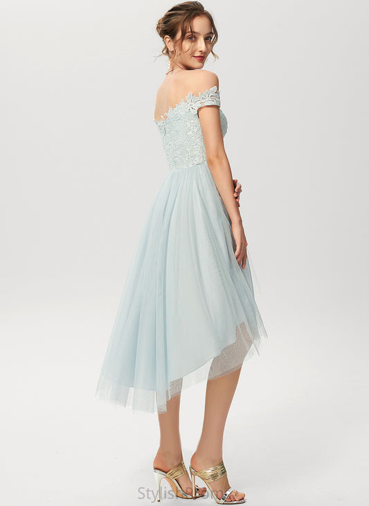 Lace A-Line Off-the-Shoulder Cocktail Dresses Aria Cocktail Tulle Dress Asymmetrical