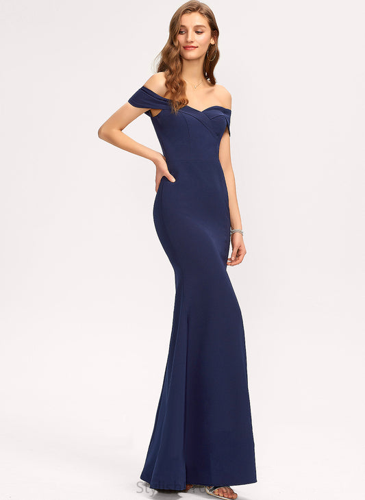 Emmalee Crepe Floor-Length Stretch Off-the-Shoulder Prom Dresses Trumpet/Mermaid