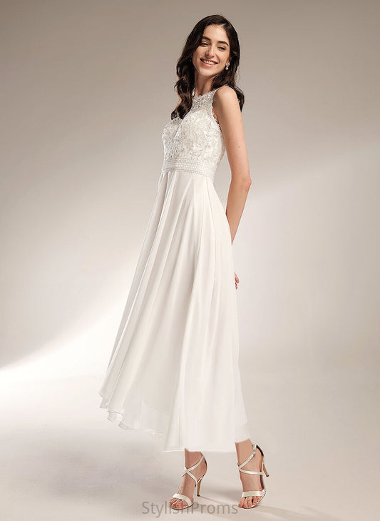 Alice Asymmetrical Dress A-Line Chiffon Wedding Dresses Wedding Scoop Lace