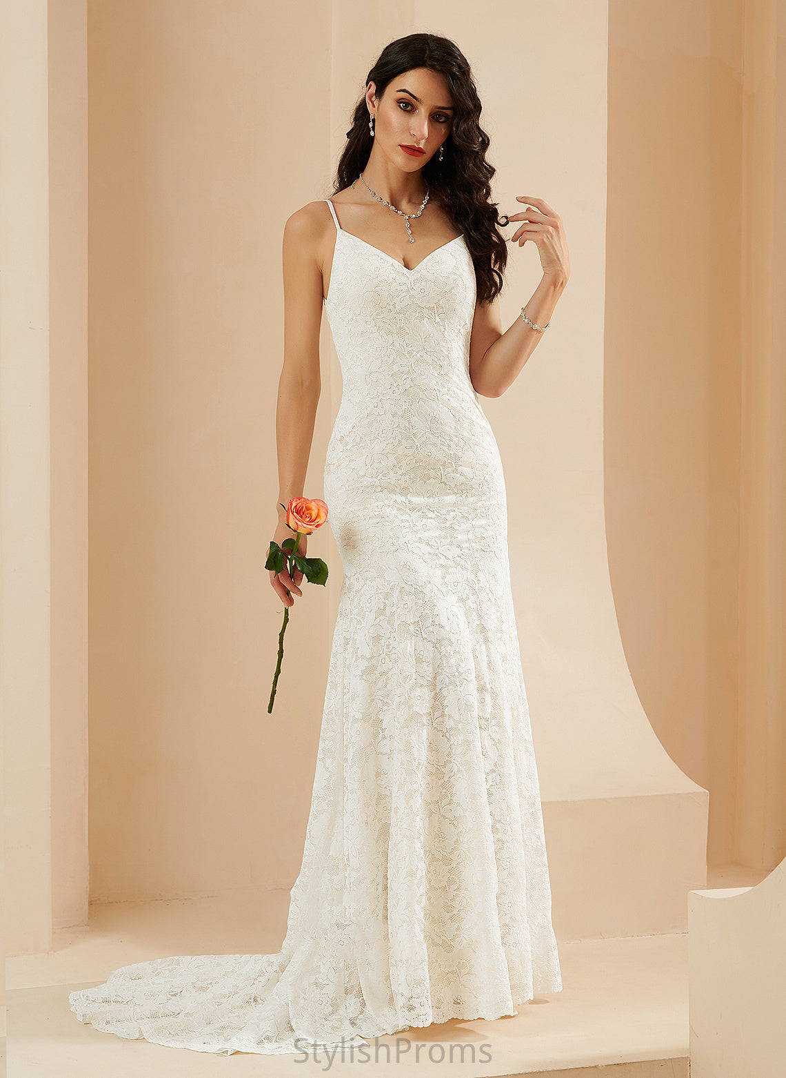 Dress Train Lace Court V-neck Wedding Trumpet/Mermaid Wedding Dresses Jaylee