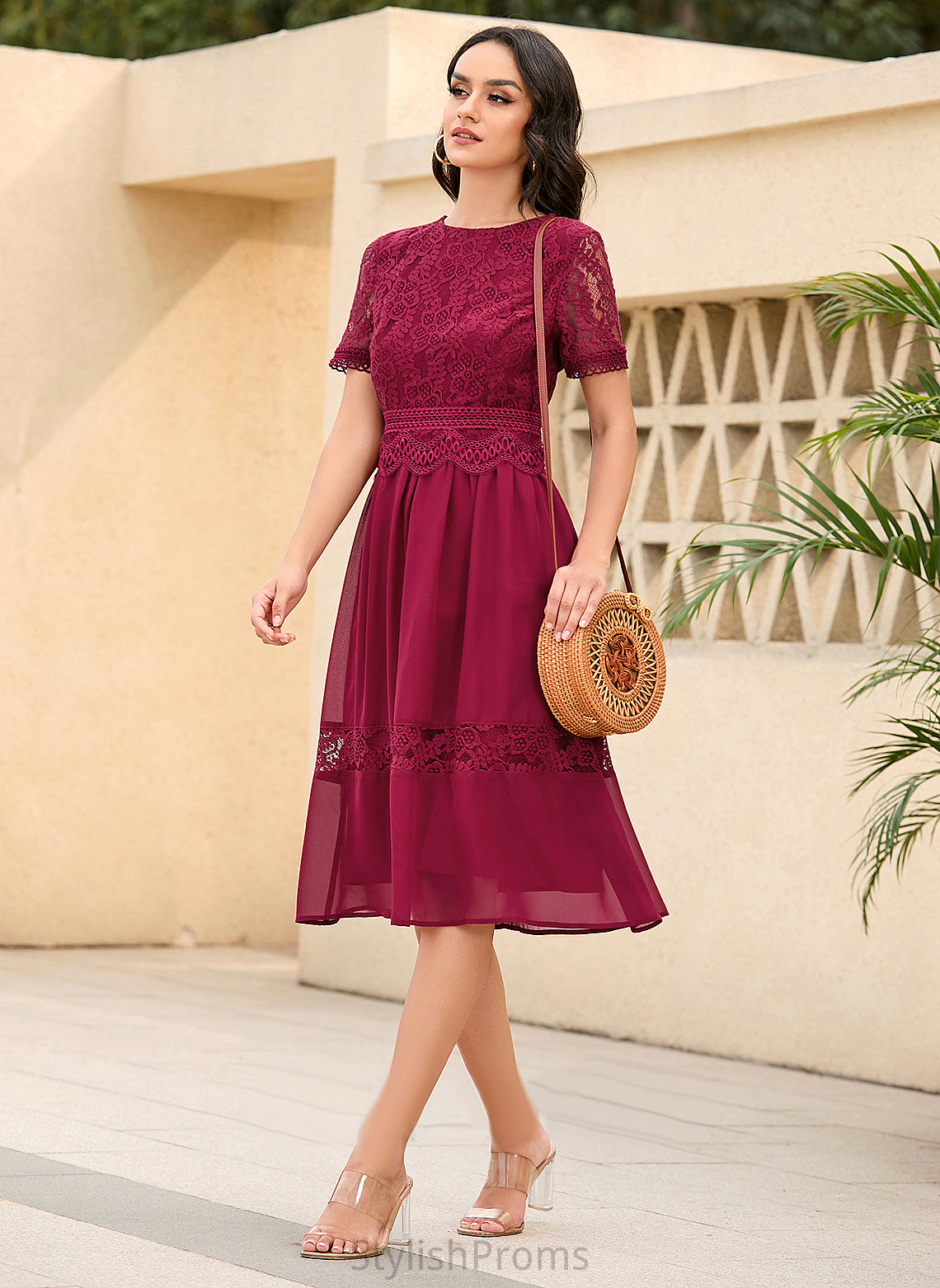 A-Line Chiffon Cocktail Dresses Salome Knee-Length Cocktail Dress