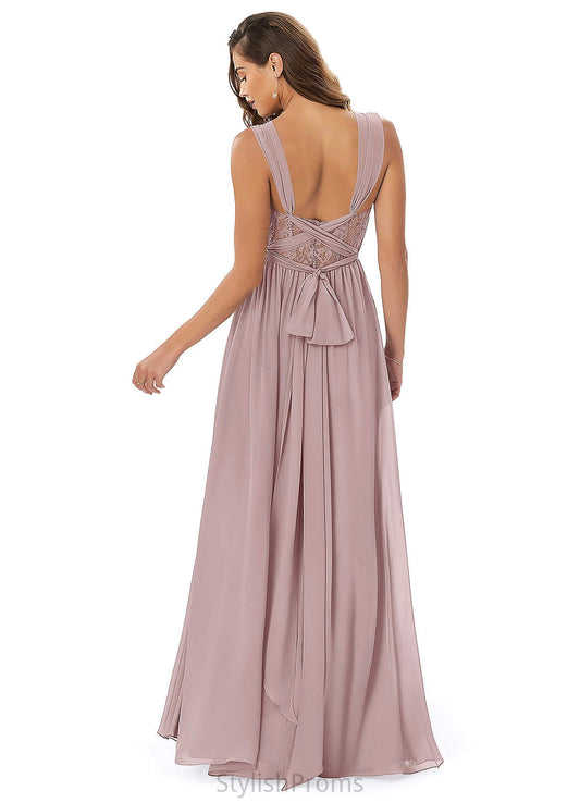 Diamond Sleeveless Trumpet/Mermaid Natural Waist Floor Length Straps Spandex Bridesmaid Dresses