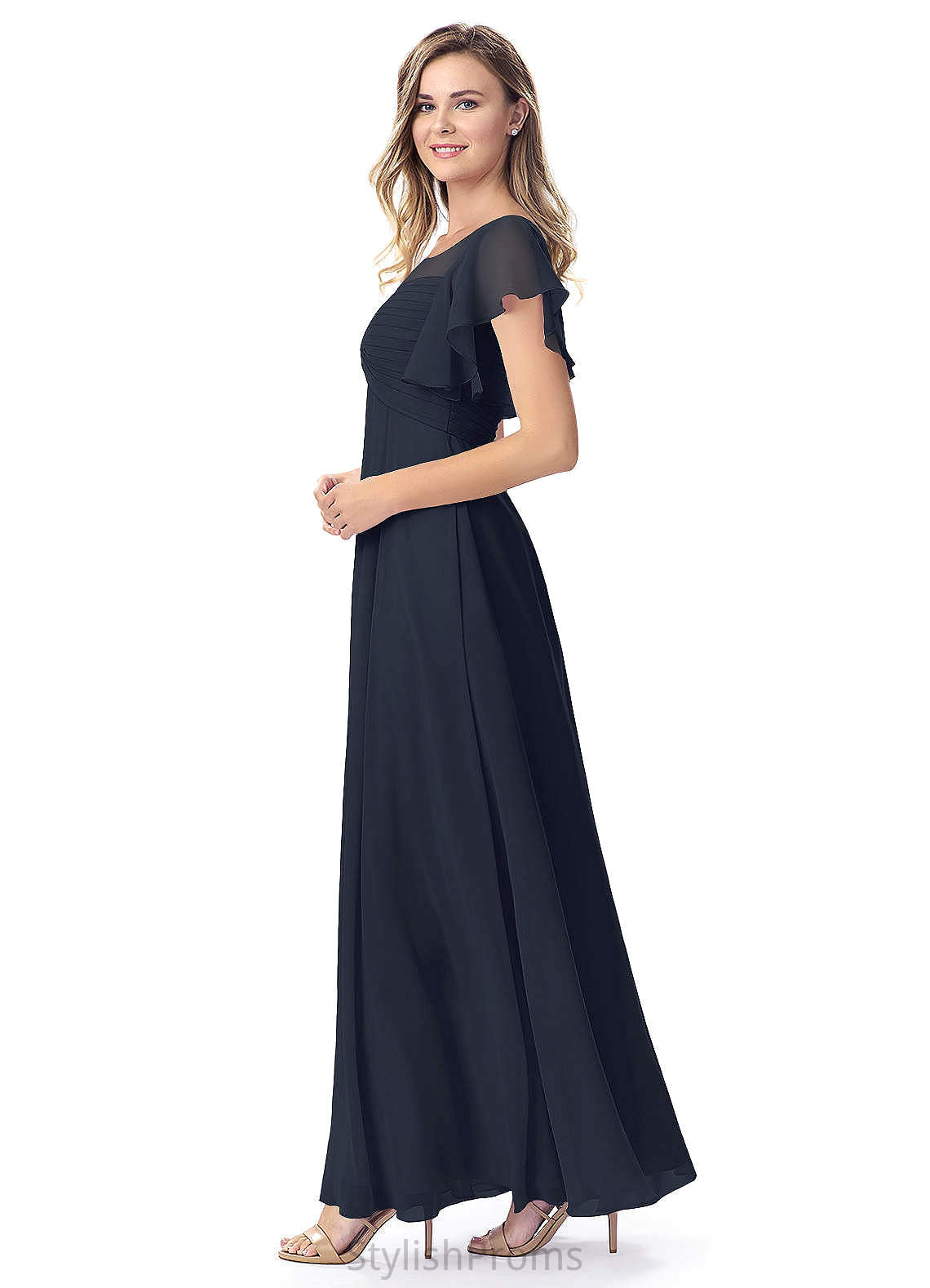 Valeria Velvet Floor Length Sleeveless Trumpet/Mermaid Natural Waist Bridesmaid Dresses