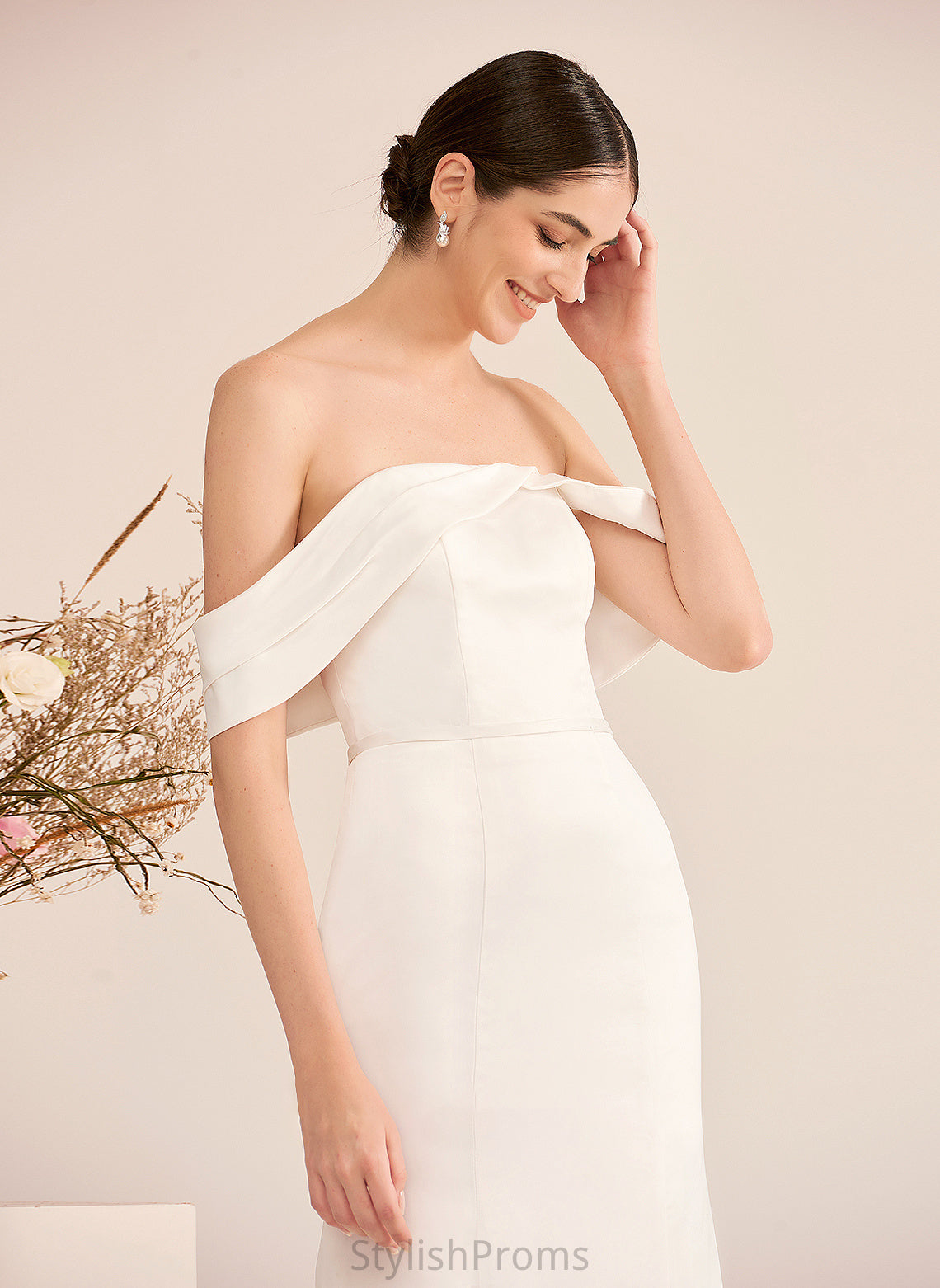 Train Dress Wedding Sweep Off-the-Shoulder Trumpet/Mermaid Ruffle Kiera With Wedding Dresses