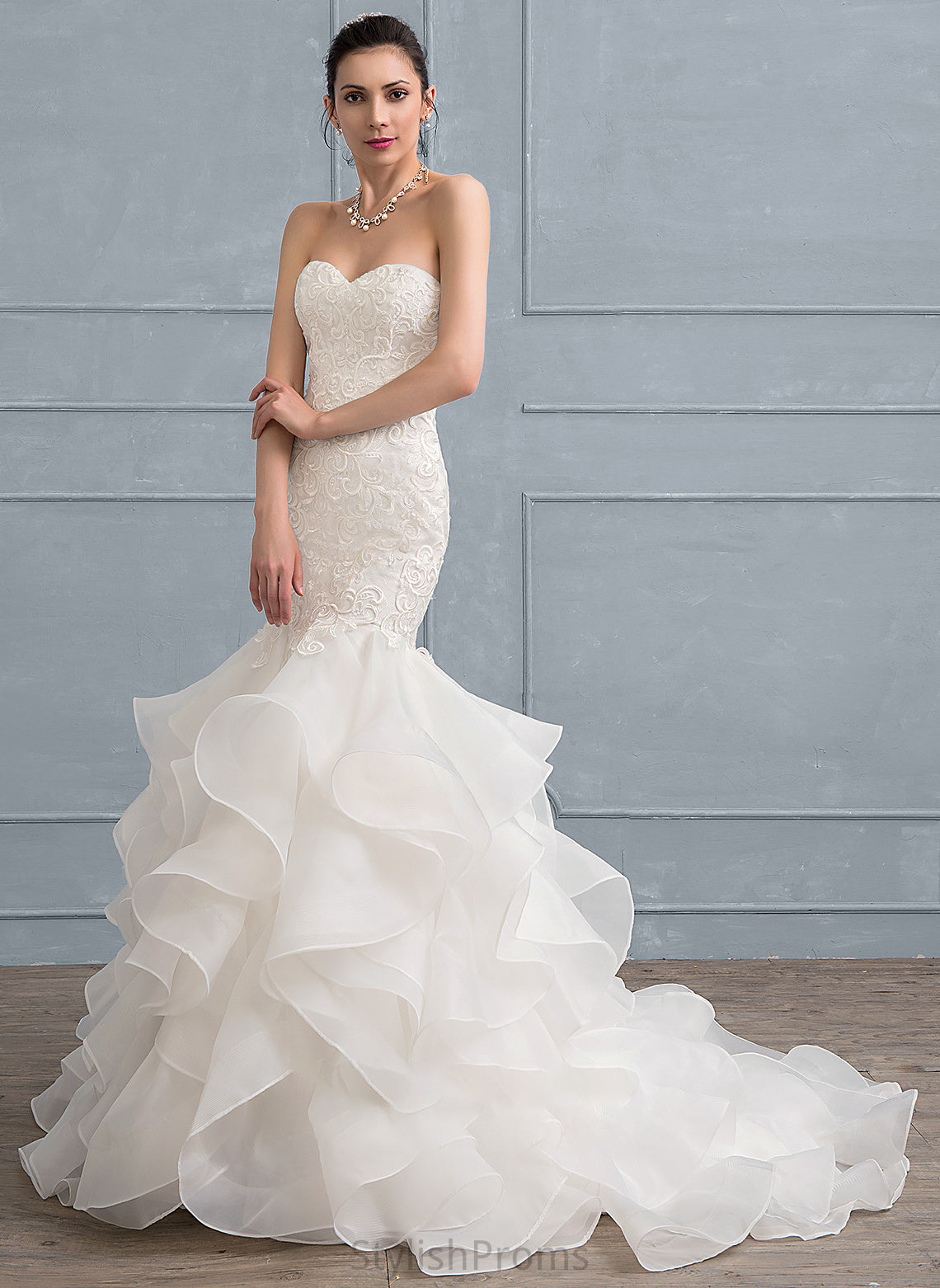 Trumpet/Mermaid Lace Sweep Myla Dress Wedding Dresses Train Sweetheart Wedding Organza