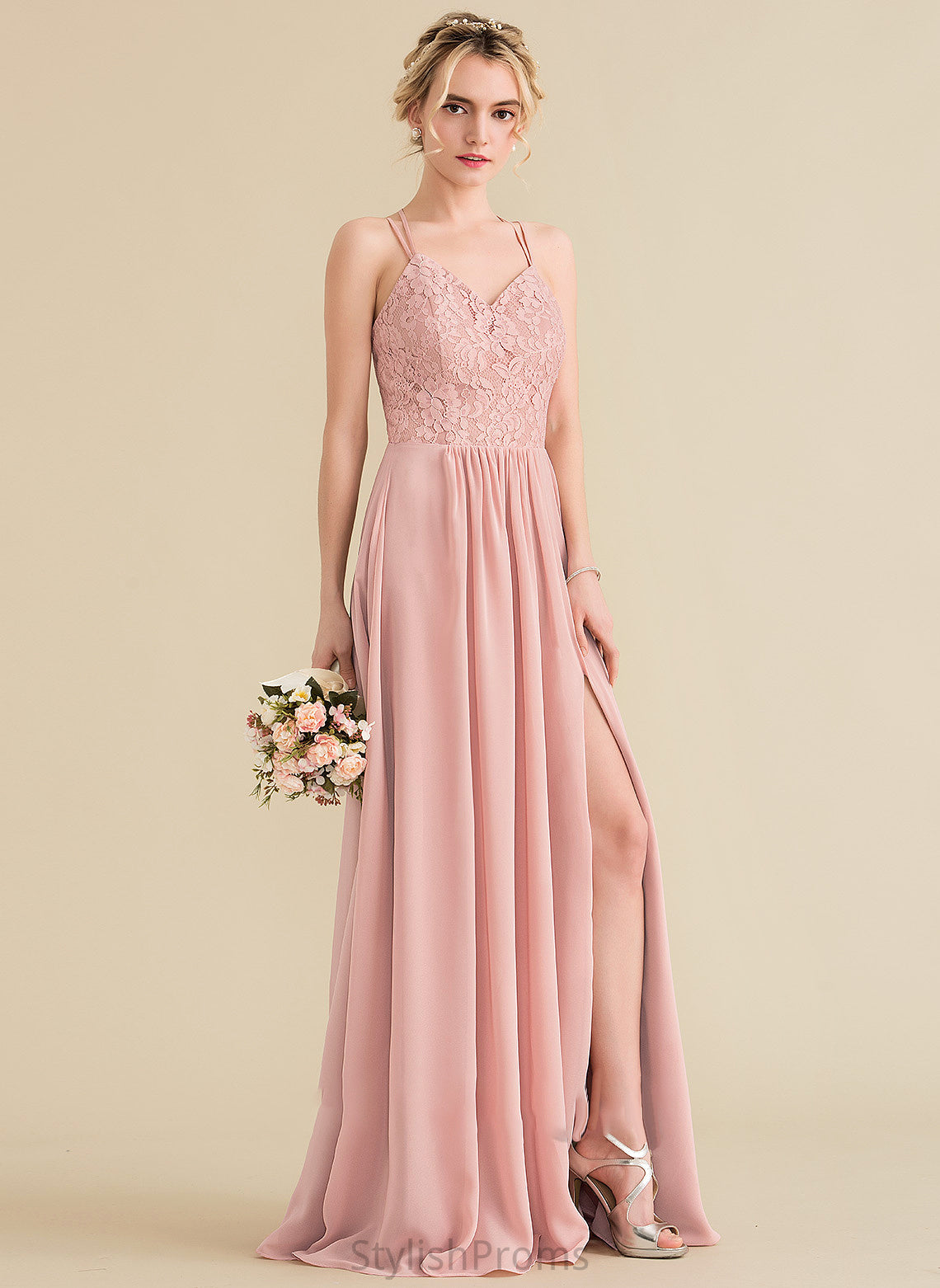 Fabric A-Line Length Neckline SplitFront Embellishment Sweetheart Silhouette Floor-Length Karlie Trumpet/Mermaid One Shoulder Bridesmaid Dresses