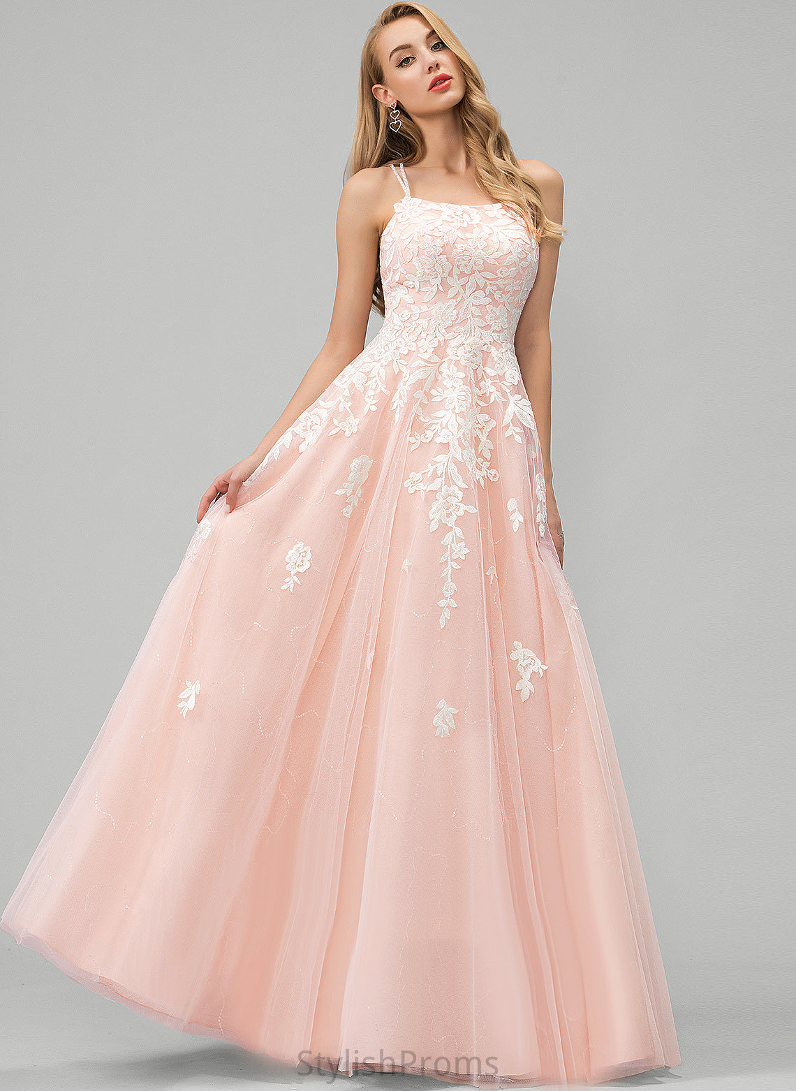 Tulle Floor-Length Square With Prom Dresses Sequins Frida Ball-Gown/Princess Lace