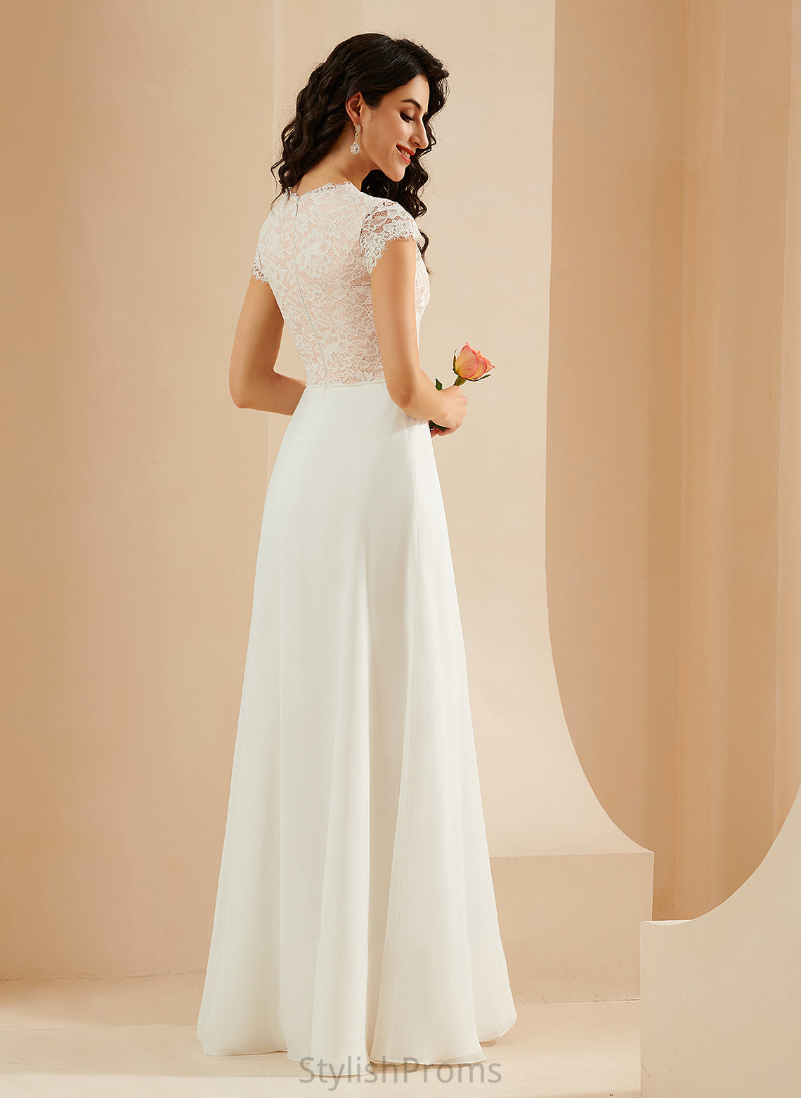 Neck A-Line Lace Floor-Length Scoop Dress With Melanie Wedding Dresses Wedding