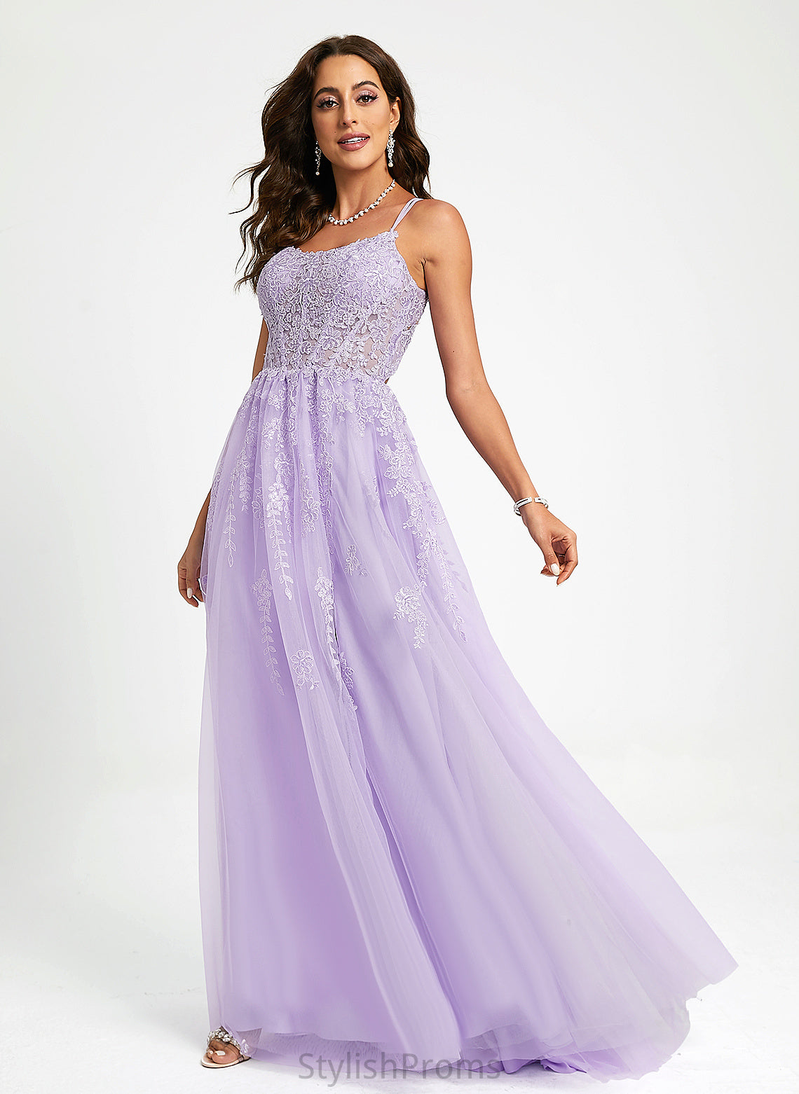 Sweep Train Scoop With Tulle Ball-Gown/Princess Zion Lace Sequins Prom Dresses