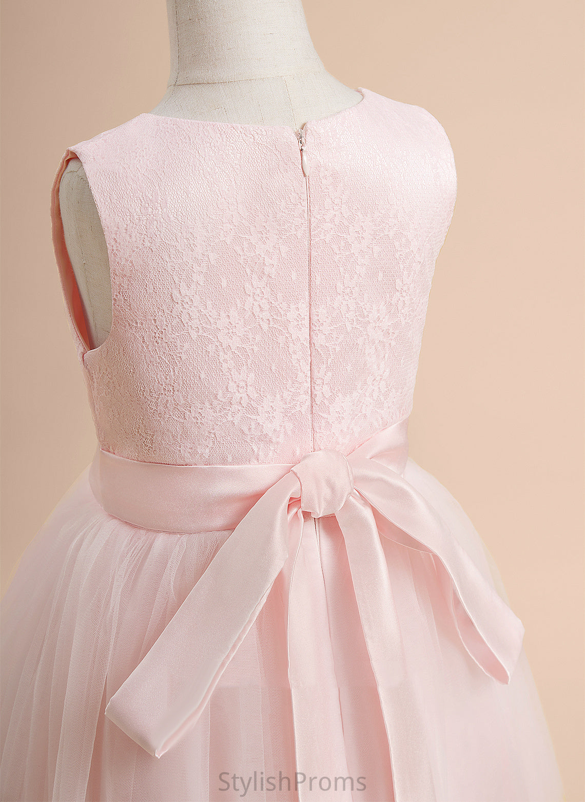 Knee-length Scoop Lace Lilly Flower - With Flower Girl Dresses Neck Girl Sleeveless A-Line Dress Satin/Tulle