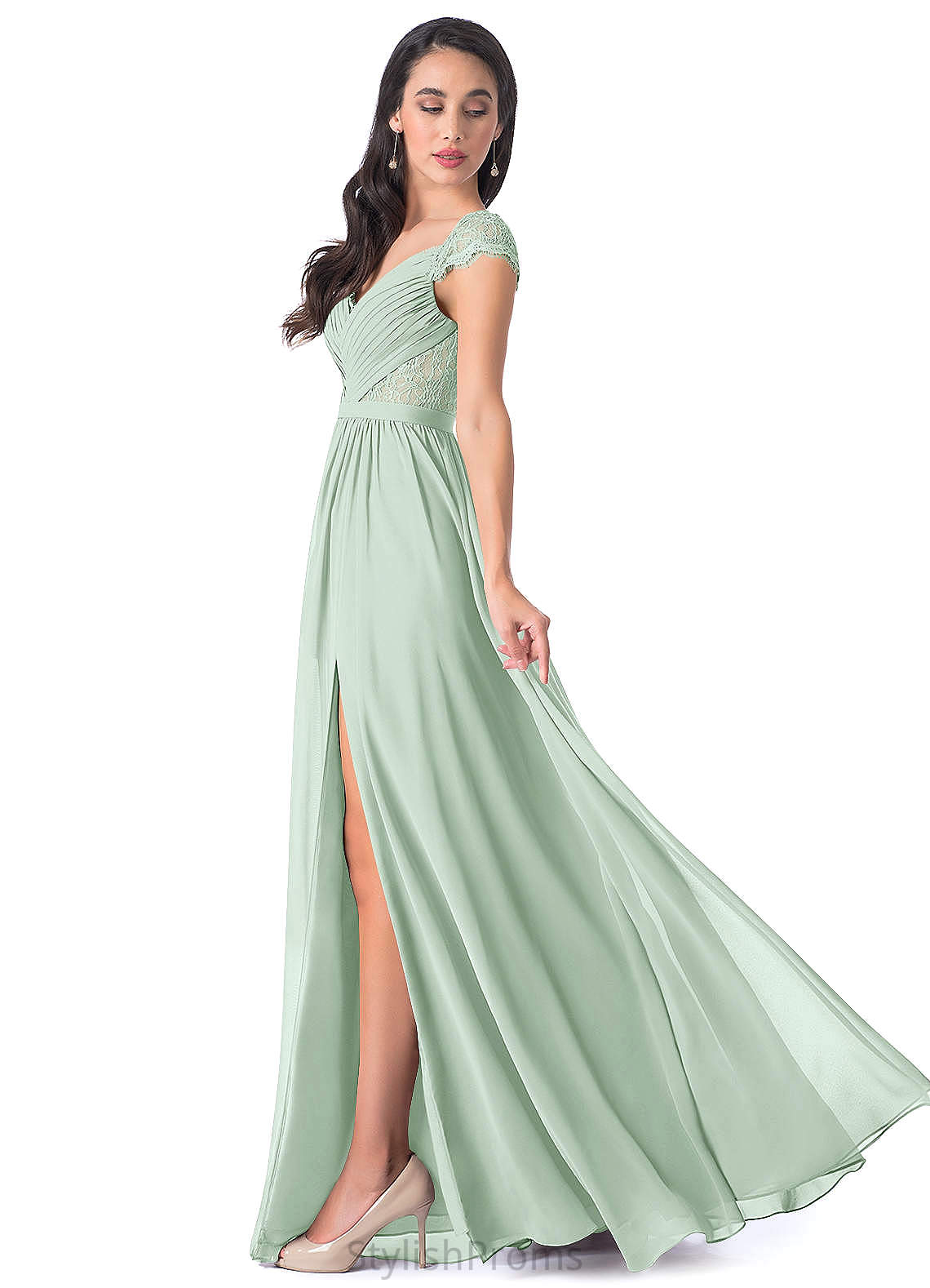 Abagail Trumpet/Mermaid Sleeveless Natural Waist One Shoulder Floor Length Bridesmaid Dresses