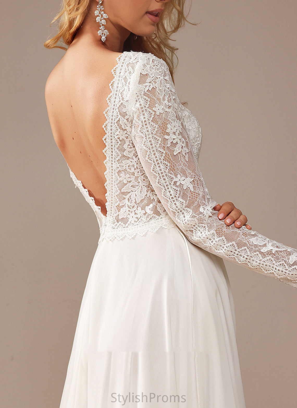 Train V-neck With Lace Wedding Chiffon Wedding Dresses A-Line Lace Dress Court Lina Ruffle