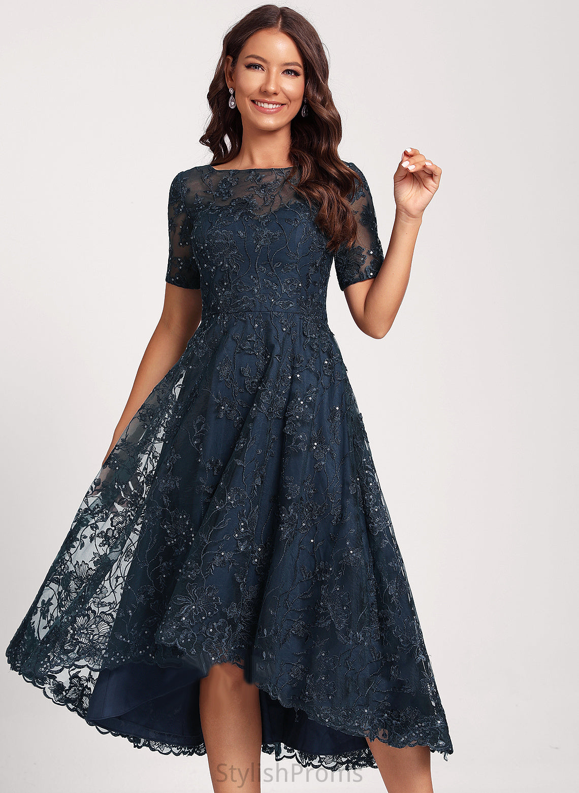 Sequins Club Dresses Neck Scoop Tulle Asymmetrical A-Line With Zara Dress Lace Cocktail