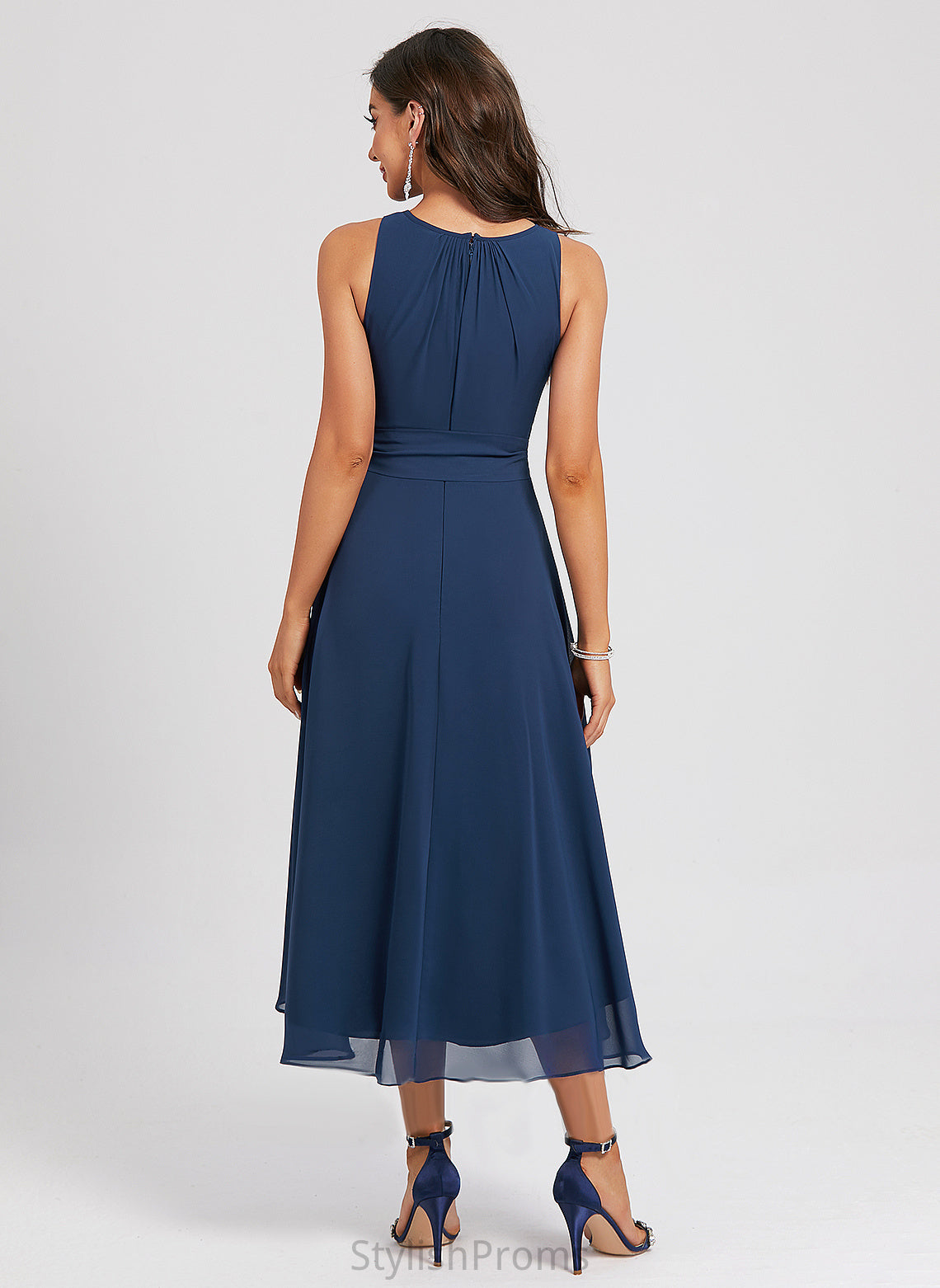 Asymmetrical Nevaeh With Sash A-Line Neck Scoop Cocktail Dresses Cocktail Dress Chiffon