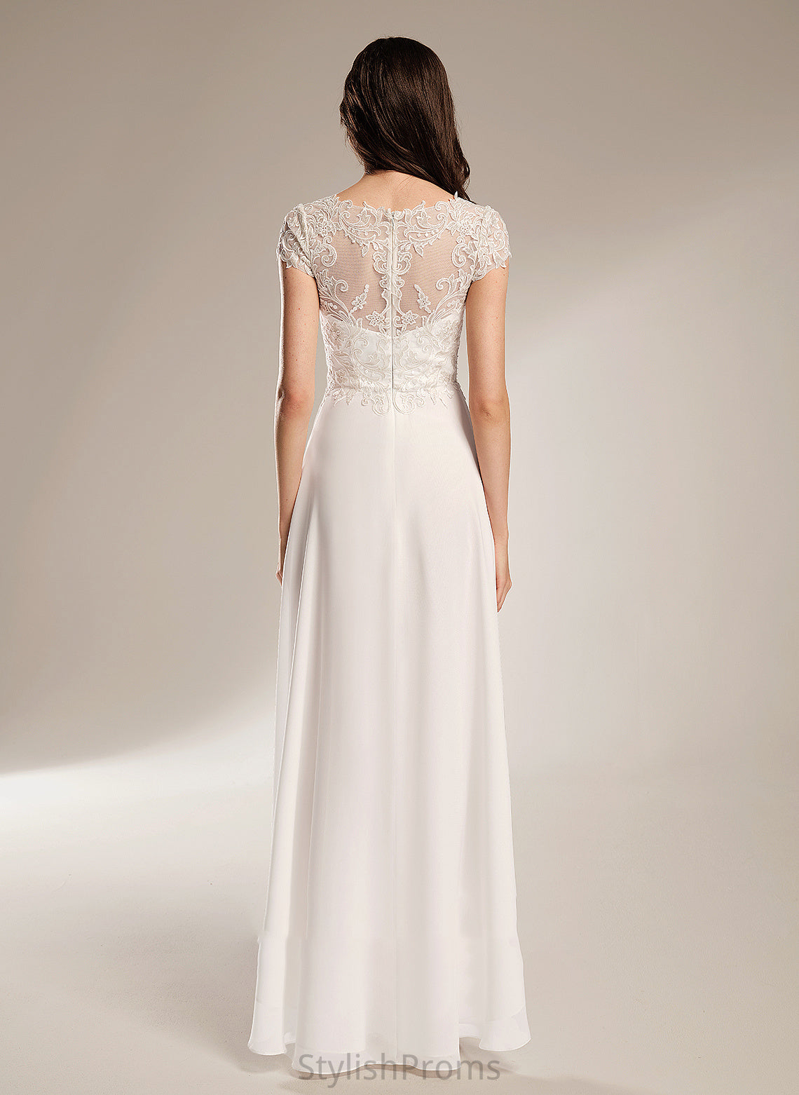 Asymmetrical A-Line With Dress V-neck Wedding Dresses Meg Wedding Lace