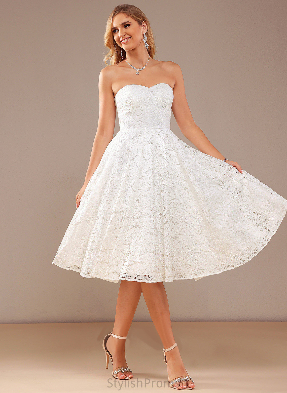 Dress Alana Wedding Dresses Sweetheart Lace Knee-Length A-Line Wedding