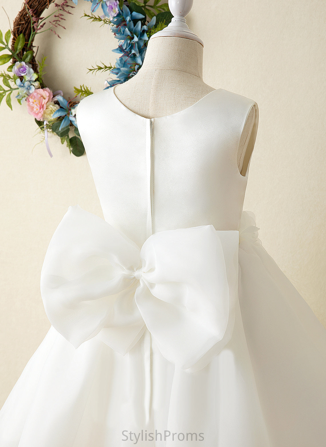 Dress Scoop Neck Sleeveless Knee-length Flower Organza Girl A-Line - Mayra Flower Girl Dresses