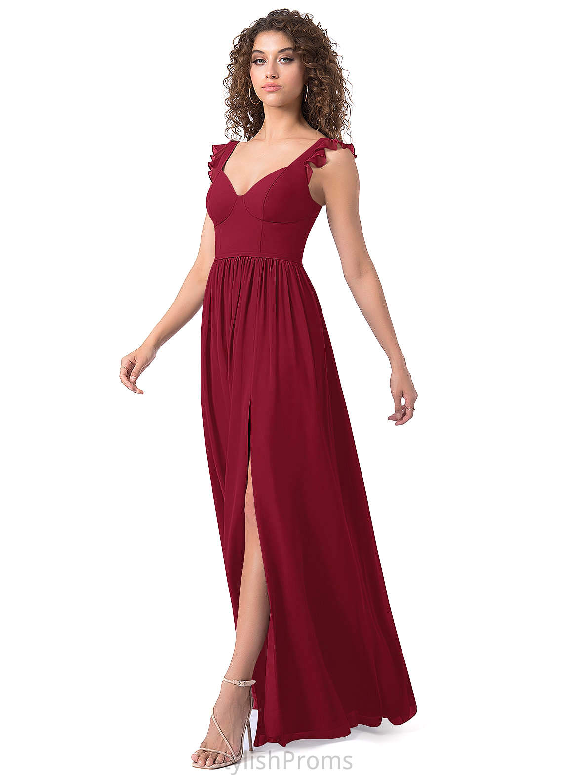 Eden Natural Waist Floor Length Trumpet/Mermaid Sleeveless Bridesmaid Dresses