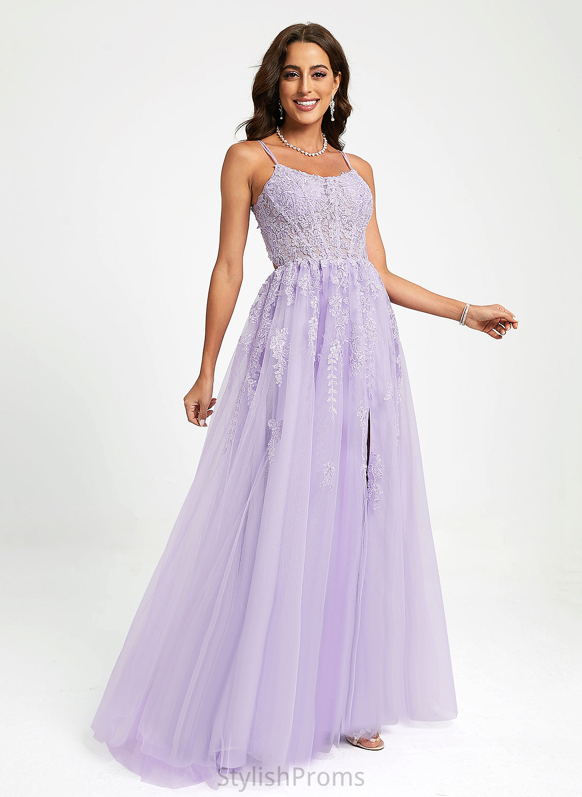 Sweep Train Scoop With Tulle Ball-Gown/Princess Zion Lace Sequins Prom Dresses