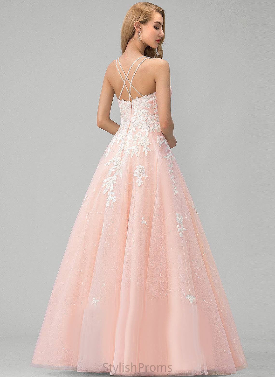 Tulle Floor-Length Square With Prom Dresses Sequins Frida Ball-Gown/Princess Lace